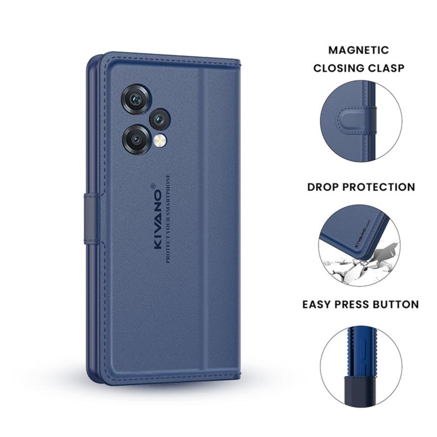 Leather Wallet Case for Xiaomi Redmi 10 Prime ?Stylish Flip Folio Cover with Card Holder, Stand, Ideal for Both Men and Women-KIVANO LUXE - Aibex